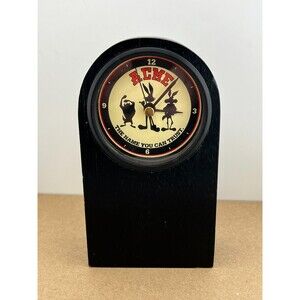 Vtg '93 Warner Bros ACME Desk Clock Bugs Taz Wile E. Coyote Shadow Figures WORKS